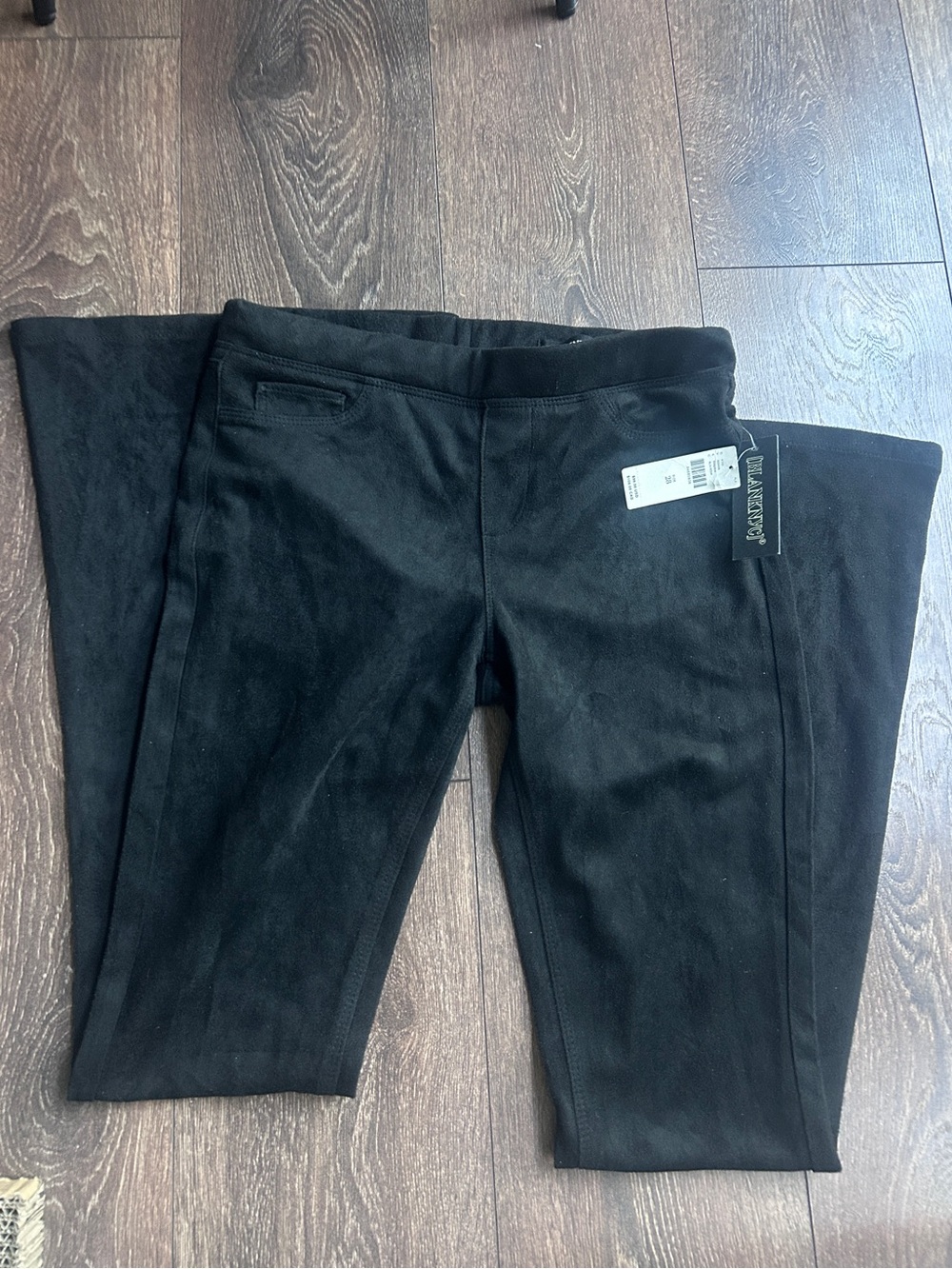 NWT Black Suede Flare Pants - Anthropologie